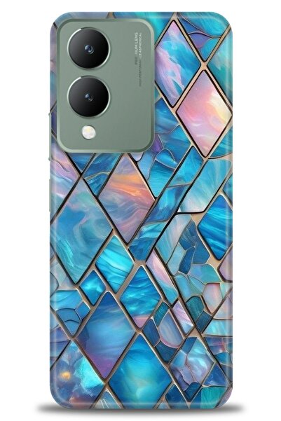 Rulet Aksesuar جراب سيليكون متوافق مع هاتف Vivo Y17S HD مطبوع + واقي شاشة سير...