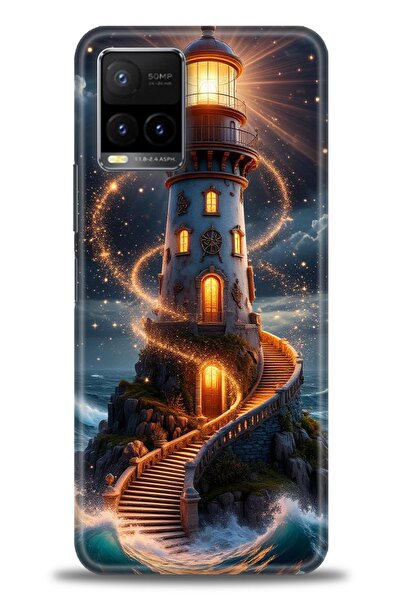 Rulet Aksesuar جراب سيليكون متوافق مع هاتف Vivo Y33S HD مطبوع + واقي شاشة سير...