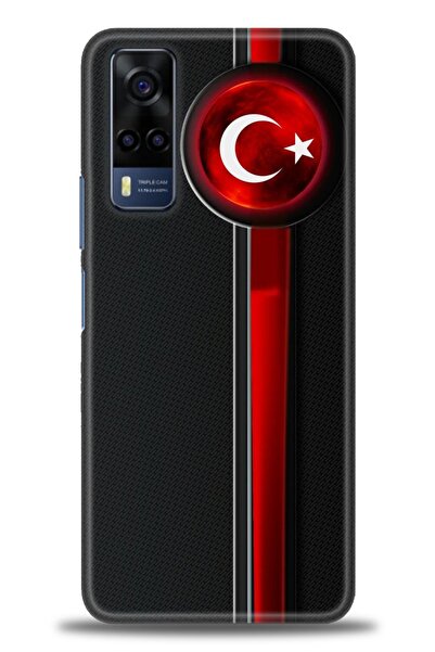 Rulet Aksesuar غطاء حماية من السيليكون متوافق مع هاتف Vivo Y53S HD مطبوع + وا...