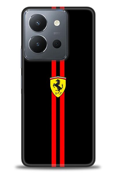 Rulet Aksesuar جراب سيليكون متوافق مع هاتف Vivo Y36 HD مطبوع + واقي شاشة سيرا...