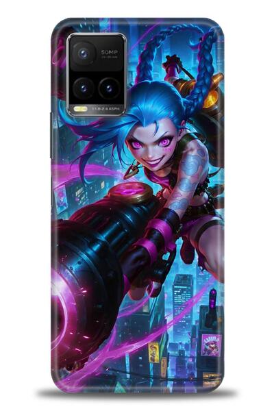 Rulet Aksesuar جراب سيليكون متوافق مع هاتف Vivo Y33S HD مطبوع + واقي شاشة سير...