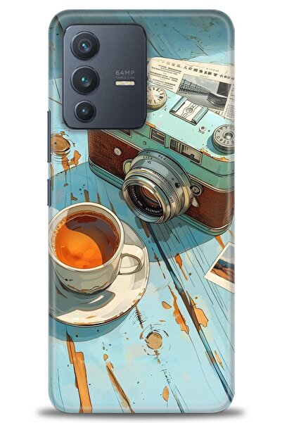 Rulet Aksesuar Vivo V23 5g Compatible Hd Printed Silicone Case + Ceramic Scre...