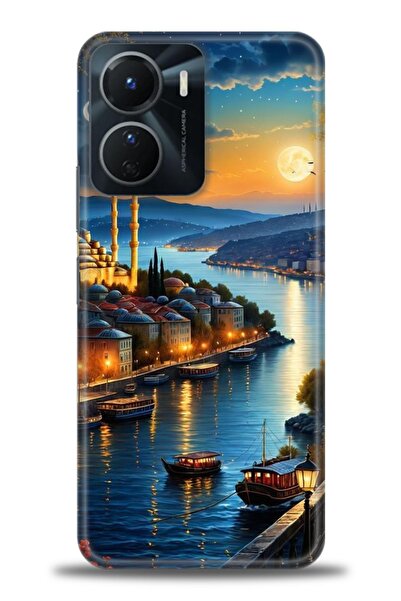 Rulet Aksesuar جراب سيليكون متوافق مع هاتف Vivo Y16 HD مطبوع + واقي شاشة سيرا...