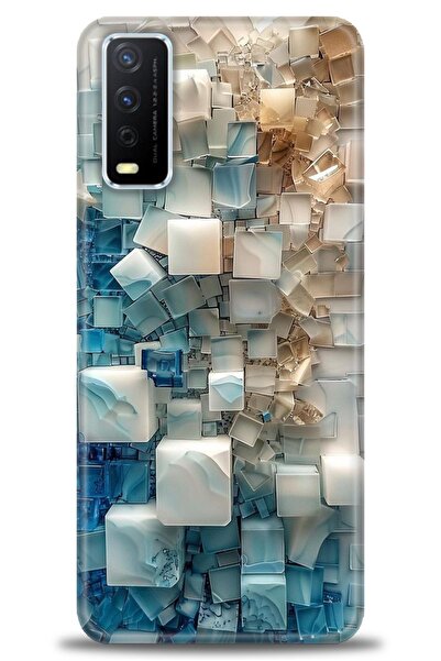 Rulet Aksesuar جراب سيليكون متوافق مع هاتف Vivo Y20 HD مطبوع + واقي شاشة سيرا...