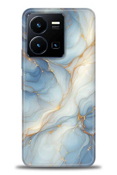 Rulet Aksesuar جراب سيليكون متوافق مع هاتف Vivo Y35 HD مطبوع + واقي شاشة سيرا...