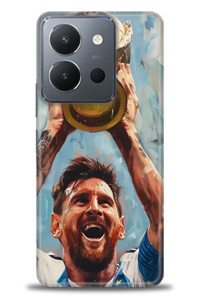 Rulet Aksesuar جراب سيليكون متوافق مع هاتف Vivo Y36 HD مطبوع + واقي شاشة سيرا...