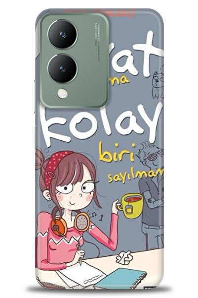 Rulet Aksesuar Vivo Y17S Compatible Hd Printed Silicone Case + Ceramic Screen...