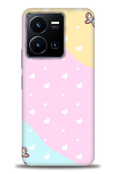 Rulet Aksesuar جراب سيليكون متوافق مع هاتف Vivo Y35 HD مطبوع + واقي شاشة سيرا...