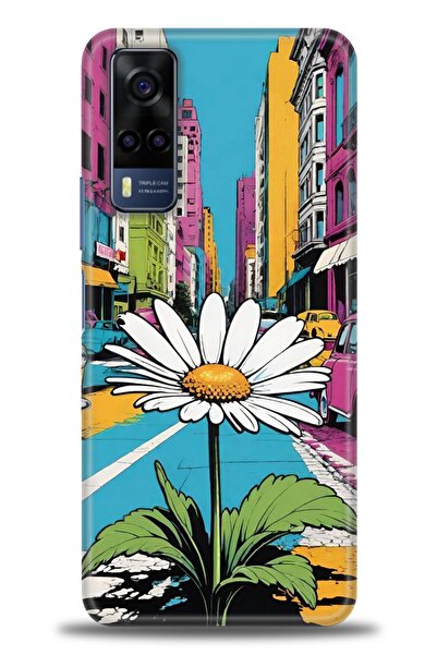 Rulet Aksesuar جراب سيليكون متوافق مع هاتف Vivo Y51 HD مطبوع + واقي شاشة سيرا...