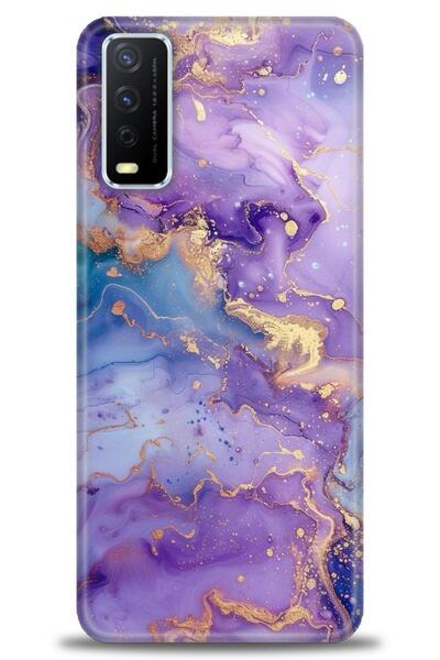 Rulet Aksesuar جراب سيليكون متوافق مع هاتف Vivo Y11S HD مطبوع + واقي شاشة سير...