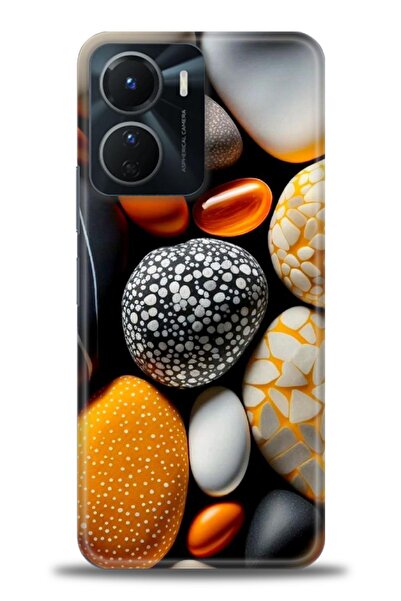 Rulet Aksesuar جراب سيليكون متوافق مع هاتف Vivo Y16 HD مطبوع + واقي شاشة سيرا...