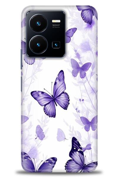 Rulet Aksesuar جراب سيليكون متوافق مع هاتف Vivo Y22S HD مطبوع + واقي شاشة سير...