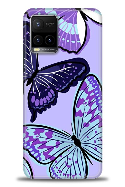 Rulet Aksesuar جراب سيليكون متوافق مع هاتف Vivo Y21S HD مطبوع + واقي شاشة سير...