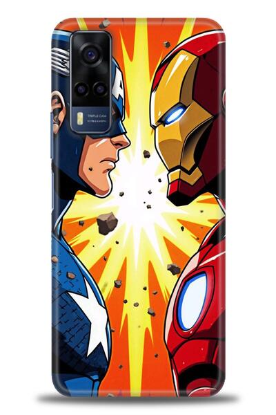 Rulet Aksesuar جراب سيليكون متوافق مع هاتف Vivo Y53S HD مطبوع + واقي شاشة سير...