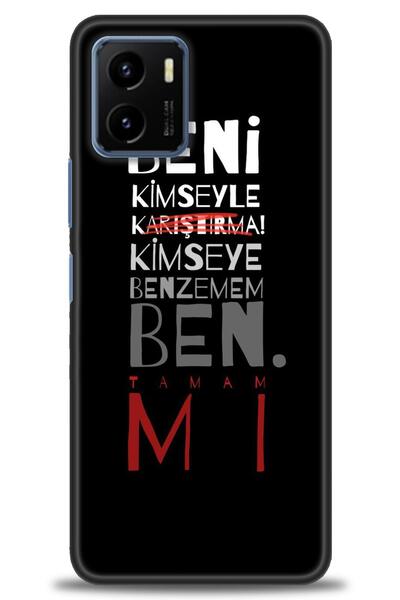 Rulet Aksesuar جراب سيليكون متوافق مع هاتف Vivo Y15S HD مطبوع + واقي شاشة سير...