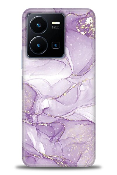 Rulet Aksesuar جراب سيليكون متوافق مع هاتف Vivo Y35 HD مطبوع + واقي شاشة سيرا...