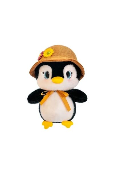 OEM Realistic plush penguin with hat, black/white, 25 cm