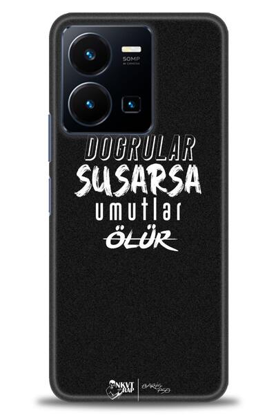 Rulet Aksesuar جراب سيليكون متوافق مع هاتف Vivo Y22S HD مطبوع + واقي شاشة سير...