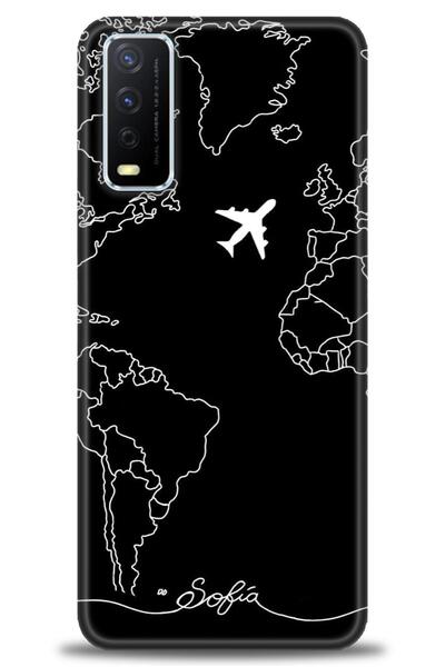 Rulet Aksesuar جراب سيليكون متوافق مع هاتف Vivo Y20S HD مطبوع + واقي شاشة سير...