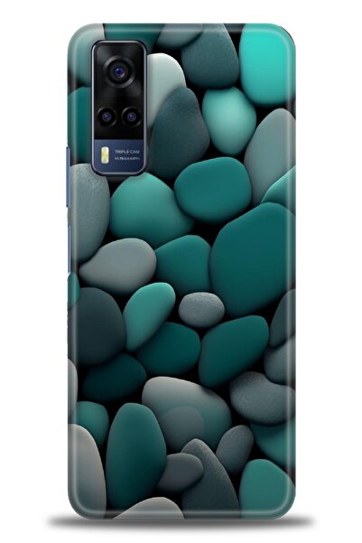 Rulet Aksesuar جراب سيليكون متوافق مع هاتف Vivo Y53S HD مطبوع + واقي شاشة سير...