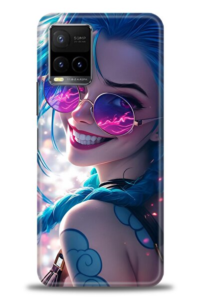 Rulet Aksesuar جراب سيليكون متوافق مع هاتف Vivo Y32 HD مطبوع + واقي شاشة سيرا...