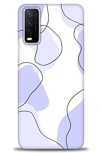 Rulet Aksesuar جراب سيليكون متوافق مع هاتف Vivo Y20 HD مطبوع + واقي شاشة سيرا...