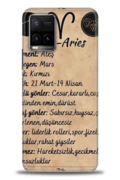 Rulet Aksesuar جراب سيليكون متوافق مع هاتف Vivo Y21S HD مطبوع + واقي شاشة سير...