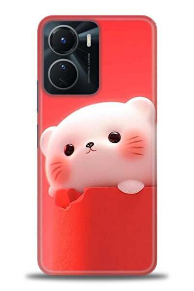 Rulet Aksesuar جراب سيليكون متوافق مع هاتف Vivo Y16 HD مطبوع + واقي شاشة سيرا...