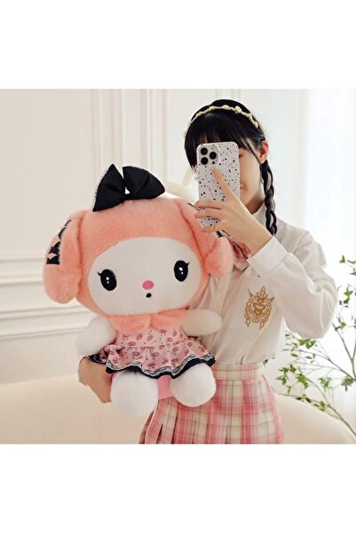 OEM Păpușa Plus, Kuromi din seria Hello Kitty Sanrio, roz, 38 cm