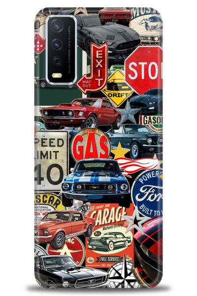 Rulet Aksesuar جراب سيليكون متوافق مع هاتف Vivo Y11S HD مطبوع + واقي شاشة سير...