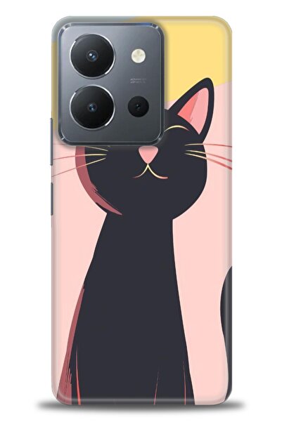 Rulet Aksesuar جراب سيليكون متوافق مع هاتف Vivo Y36 HD مطبوع + واقي شاشة سيرا...