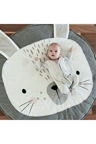 İSP Covor rotund pentru copii "Likesmart Bunny", diametru 85 cm, imita un iep...