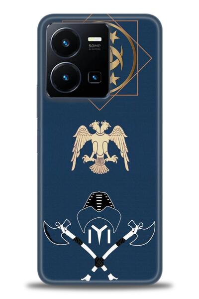 Rulet Aksesuar جراب سيليكون متوافق مع هاتف Vivo Y35 HD مطبوع + واقي شاشة سيرا...