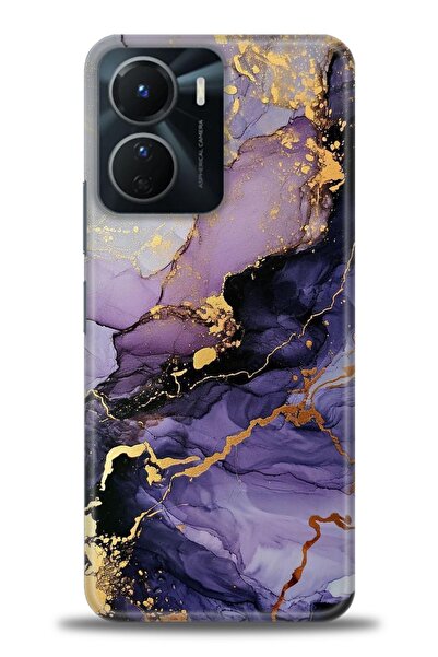 Rulet Aksesuar جراب سيليكون متوافق مع هاتف Vivo Y16 HD مطبوع + واقي شاشة سيرا...