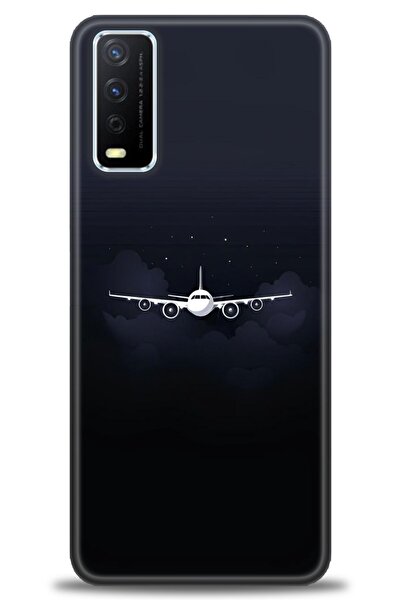 Rulet Aksesuar جراب سيليكون متوافق مع هاتف Vivo Y20 HD مطبوع + واقي شاشة سيرا...