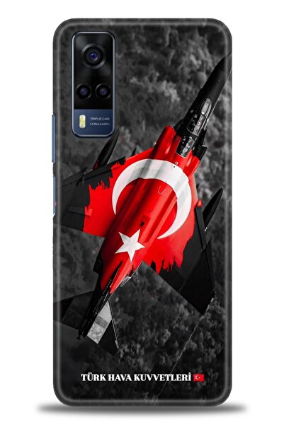 Rulet Aksesuar جراب سيليكون متوافق مع هاتف Vivo Y53S HD مطبوع + واقي شاشة سير...