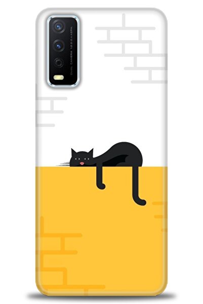 Rulet Aksesuar حافظة سيليكون متوافقة مع هاتف Vivo Y20 HD مطبوع + واقي شاشة من...