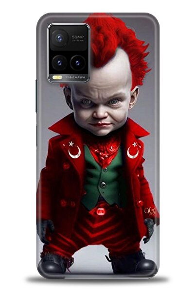 Rulet Aksesuar جراب سيليكون متوافق مع هاتف Vivo Y33S HD مطبوع + واقي شاشة سير...