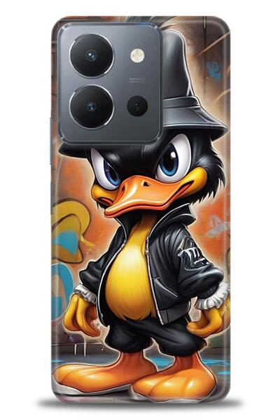 Rulet Aksesuar جراب سيليكون متوافق مع هاتف Vivo Y36 HD مطبوع + واقي شاشة سيرا...