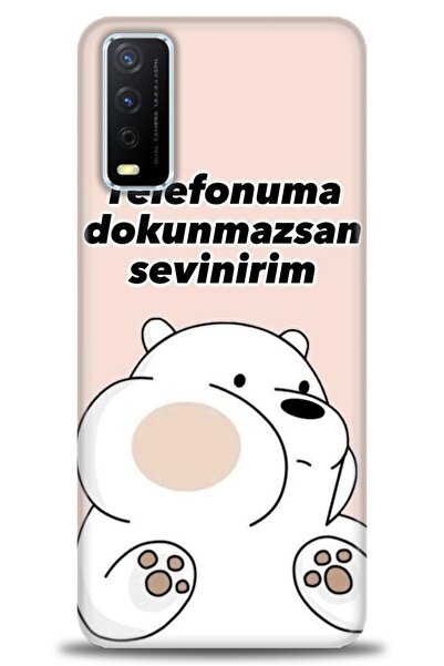 Rulet Aksesuar جراب سيليكون متوافق مع هاتف Vivo Y20 HD مطبوع + واقي شاشة سيرا...