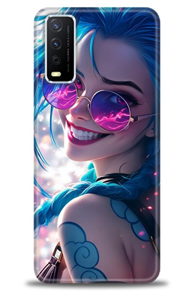 Rulet Aksesuar جراب سيليكون متوافق مع هاتف Vivo Y11S HD مطبوع + واقي شاشة سير...