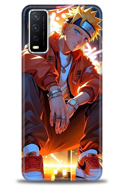 Rulet Aksesuar جراب سيليكون متوافق مع هاتف Vivo Y20 HD مطبوع + واقي شاشة سيرا...