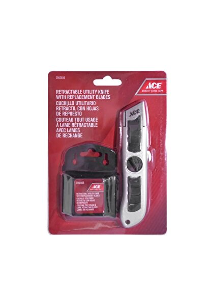 ACE Retractable Aluminum Utility Knife W/Blades (21 x 15 x 3 cm)