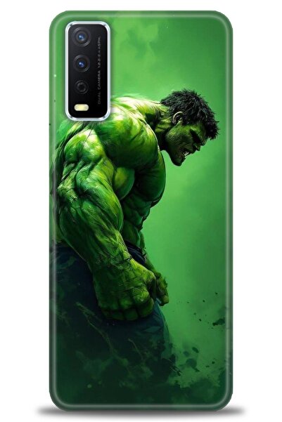 Rulet Aksesuar جراب سيليكون متوافق مع هاتف Vivo Y20S HD مطبوع + واقي شاشة سير...