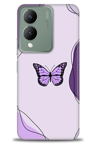 Rulet Aksesuar جراب سيليكون متوافق مع هاتف Vivo Y17S HD مطبوع + واقي شاشة سير...