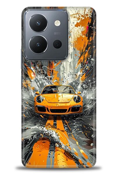 Rulet Aksesuar جراب سيليكون متوافق مع هاتف Vivo Y36 HD مطبوع + واقي شاشة سيرا...