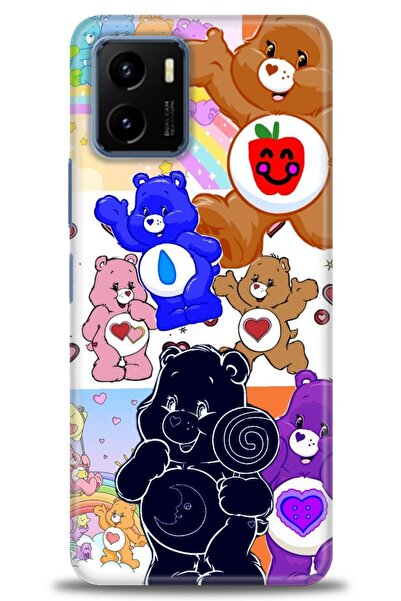 Rulet Aksesuar جراب سيليكون متوافق مع هاتف Vivo Y15S HD مطبوع + واقي شاشة سير...