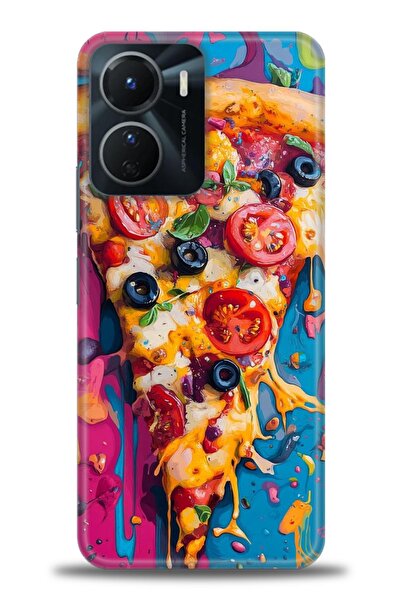 Rulet Aksesuar جراب سيليكون متوافق مع هاتف Vivo Y16 HD مطبوع + واقي شاشة سيرا...