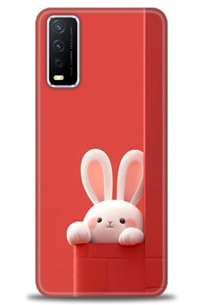 Rulet Aksesuar جراب سيليكون متوافق مع هاتف Vivo Y20S HD مطبوع + واقي شاشة سير...