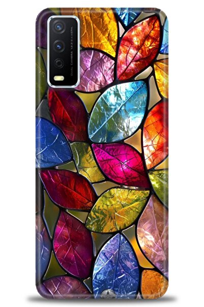 Rulet Aksesuar جراب سيليكون متوافق مع هاتف Vivo Y20 HD مطبوع + واقي شاشة سيرا...